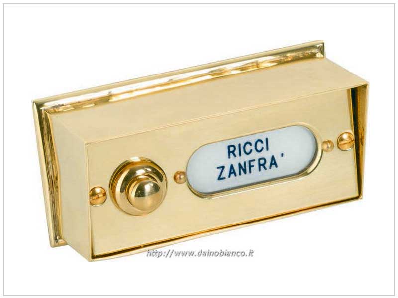 CAMPANELLO PULSANTIERA IN Ottone Lucido A 2 Pulsanti Esterno Fissaggio Con Viti EUR 49,90 - IT